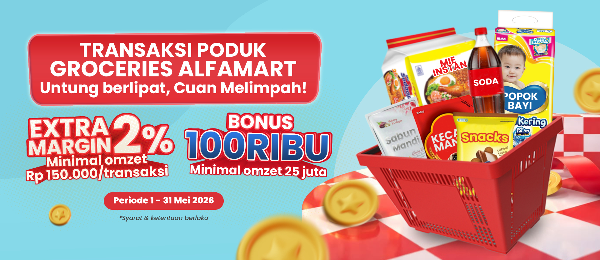 Untung Berganda dari Transaksi Sembako Alfamart di Alfamind